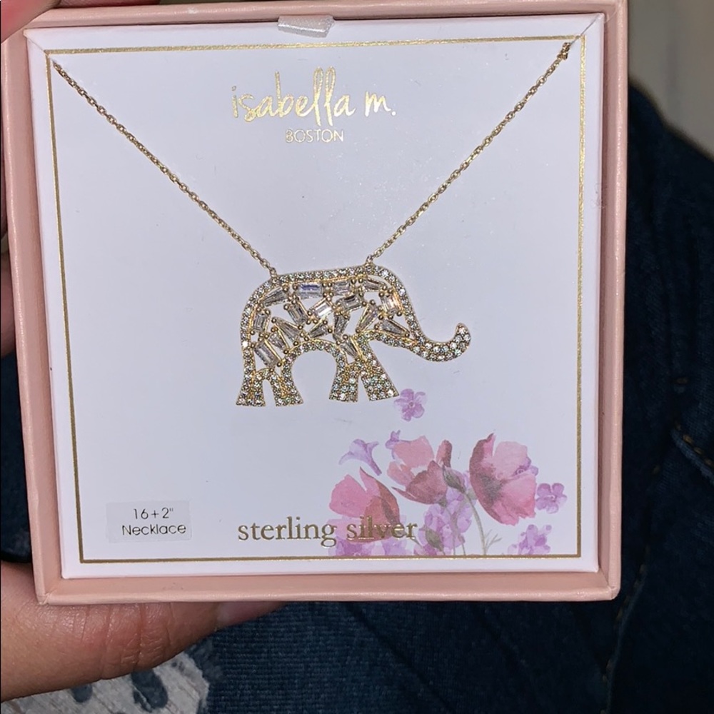 Isabella M. CZ Elephant Necklace Jewelry Elegant